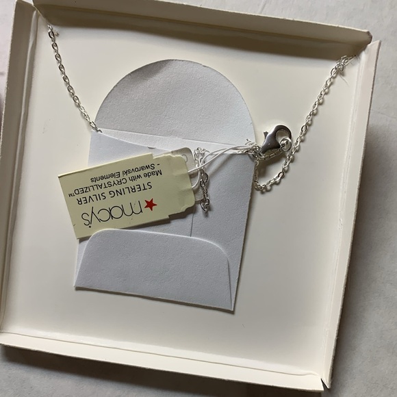 Crystallized Heart Necklace (Sterling Silver Swarovski Elements) - Picture 5 of 10